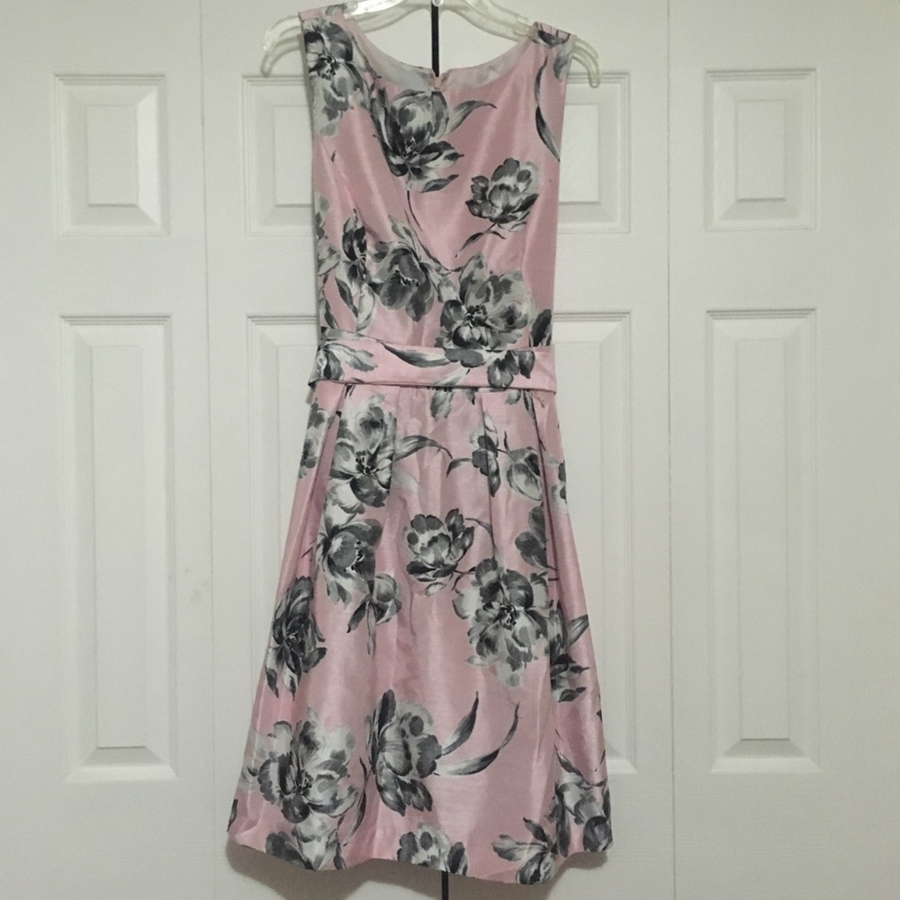 Size 18 pink, grey, and black floral fit and flare